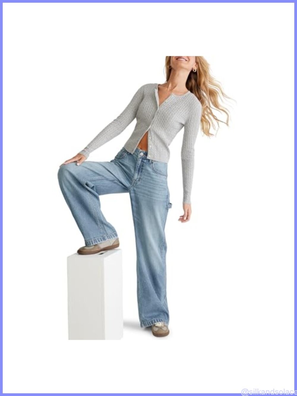 Women's Baggy Carpenter Wide Leg Low Rise Jeans Tencel Lyocell